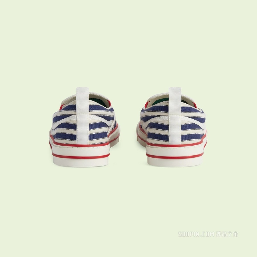 Gucci Tennis 1977系列男士便鞋 米白色和蓝色帆布