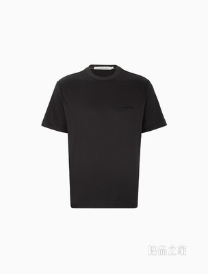 Calvin Klein 男士休闲圆领棉质魔术贴效果LOGO贴片短袖T恤J320581