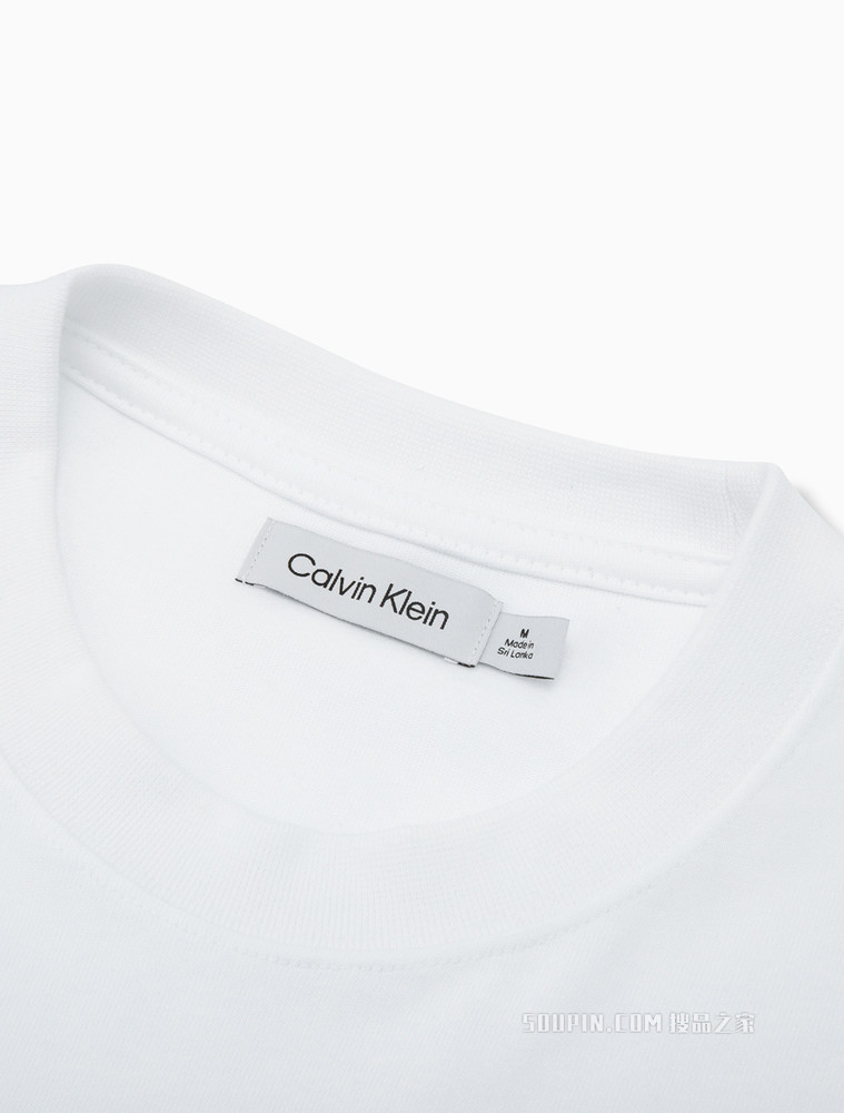 Calvin Klein 男女同款圆领纯棉相片图案印花透气短袖T恤40645ST
