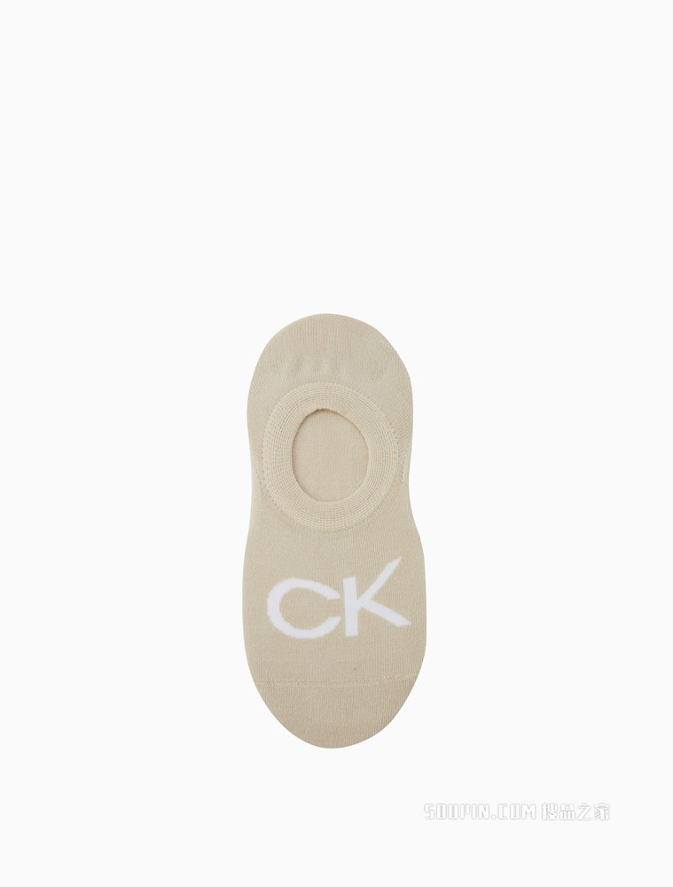 Calvin Klein 女士两双装深口大LOGO提花舒适休闲船袜CKP12842