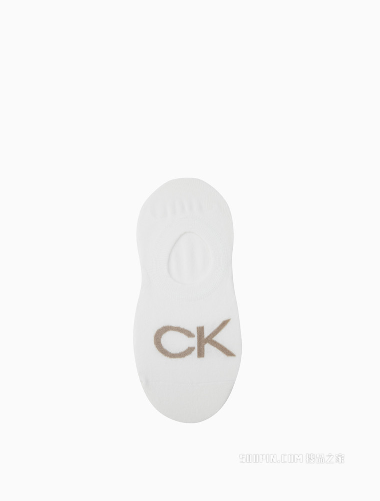 Calvin Klein 女士两双装深口大LOGO提花舒适休闲船袜CKP12842