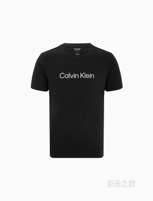 Calvin Klein 男士休闲圆领舒适透气反光LOGO印花短袖T恤4MS2K107