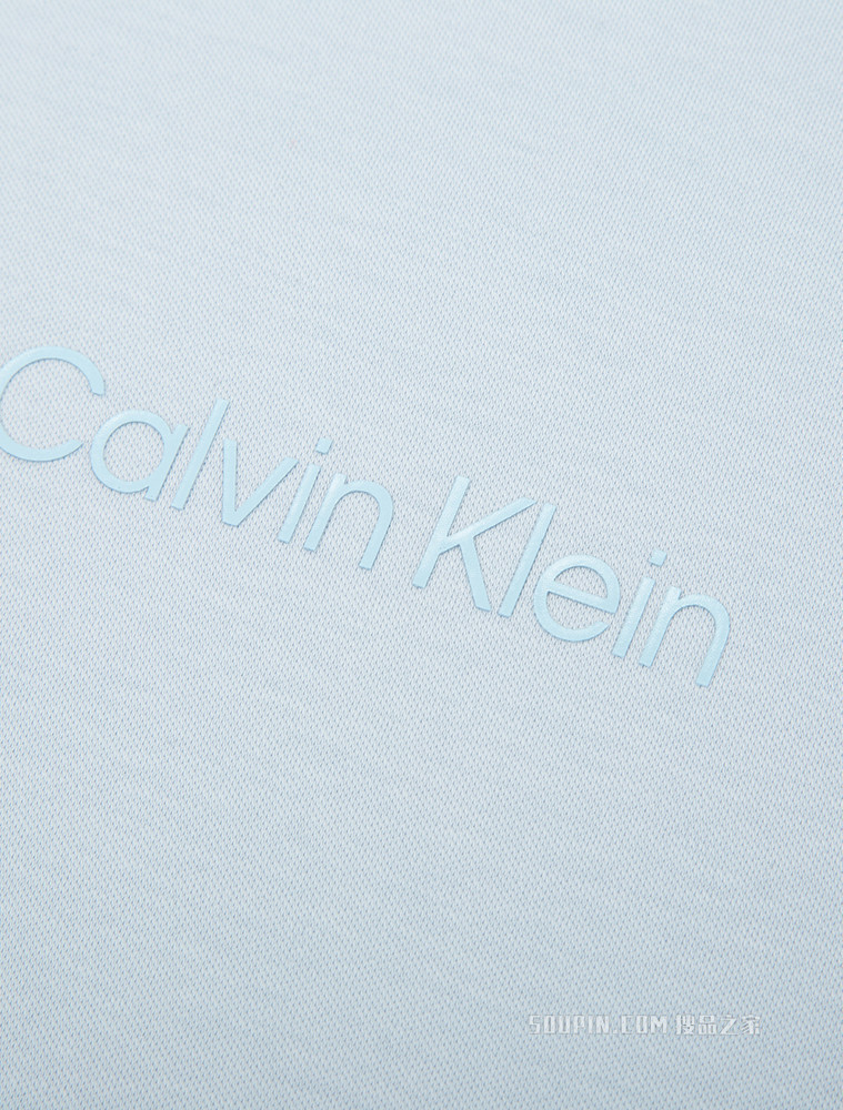 Calvin Klein 男士时尚圆领透气纯棉简约胶质LOGO短袖T恤J320573