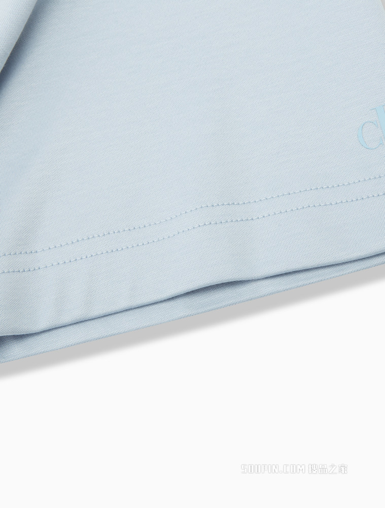 Calvin Klein 男士时尚圆领透气纯棉简约胶质LOGO短袖T恤J320573