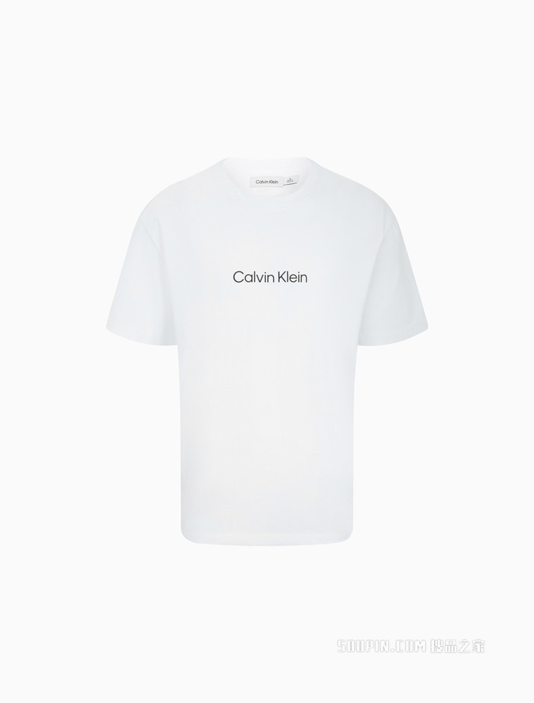 Calvin Klein 男士休闲纯棉简约LOGO透气短袖T恤40HM228