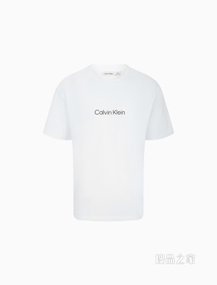 Calvin Klein 男士休闲纯棉简约LOGO透气短袖T恤40HM228