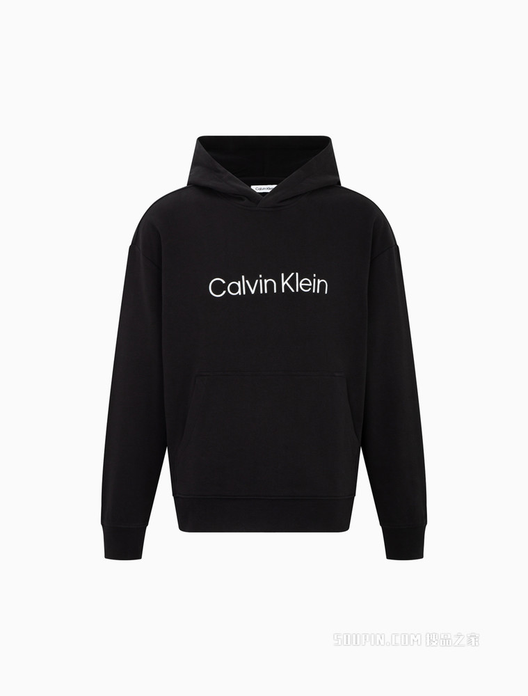 Calvin Klein 男士时尚纯棉连帽简约刺绣LOGO套头卫衣40HM231