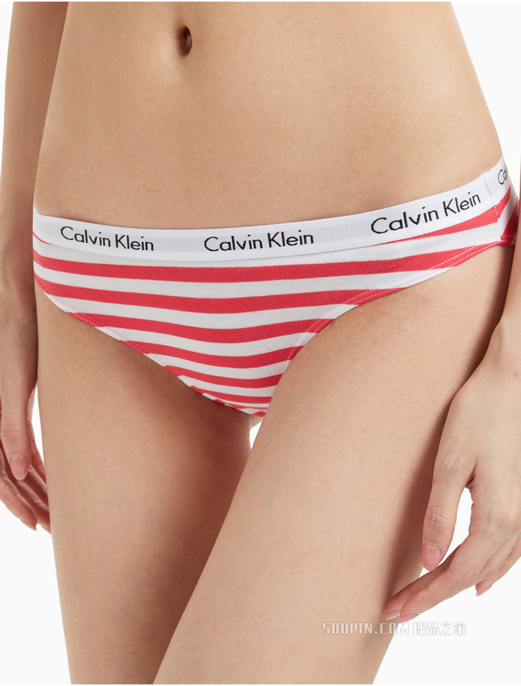 Calvin Klein 女士LOGO腰边性感比基尼三角内裤D1618