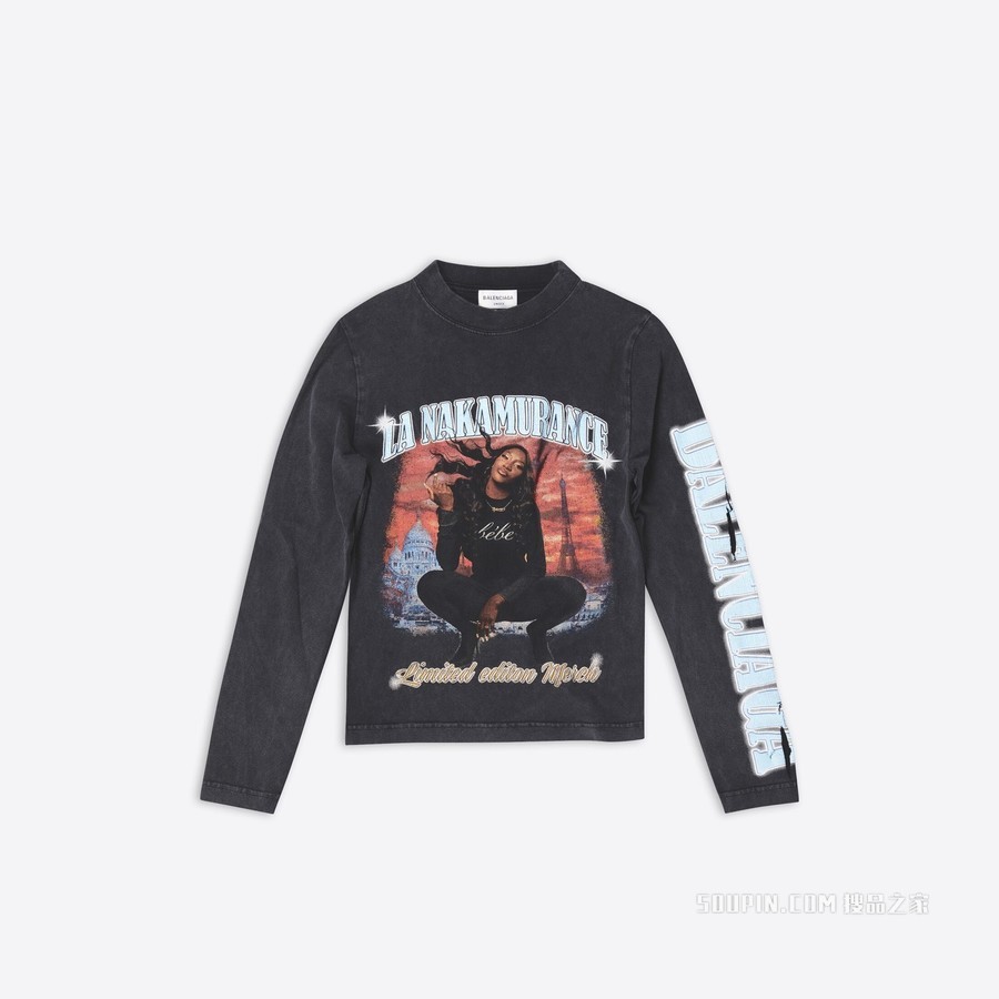 BALENCIAGA MUSIC AYA NAKAMURA系列长袖弹力上衣