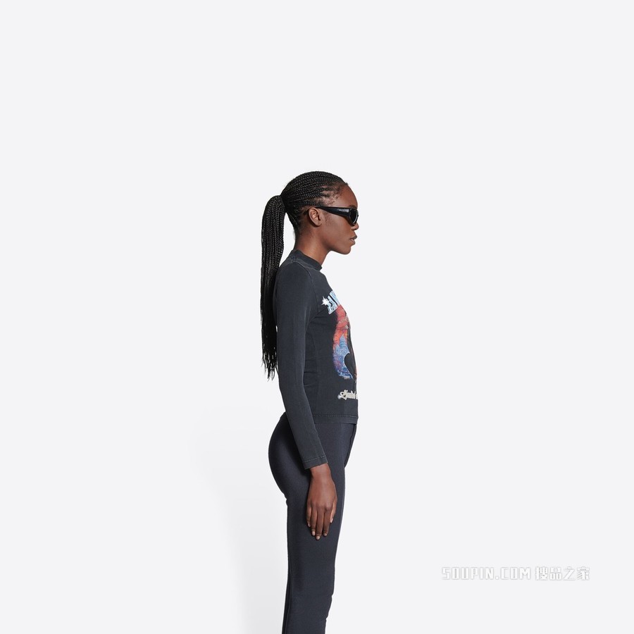 BALENCIAGA MUSIC AYA NAKAMURA系列长袖弹力上衣