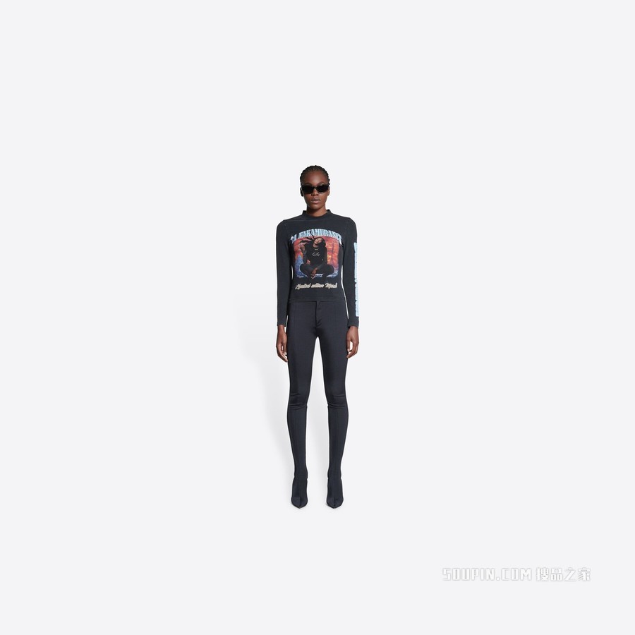 BALENCIAGA MUSIC AYA NAKAMURA系列长袖弹力上衣