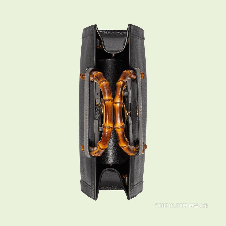 Gucci Diana竹节中号托特包 黑色皮革