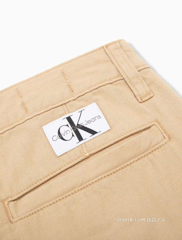 【复刻90系列】Calvin Klein 女士高腰直筒砂土色牛仔裤J219157