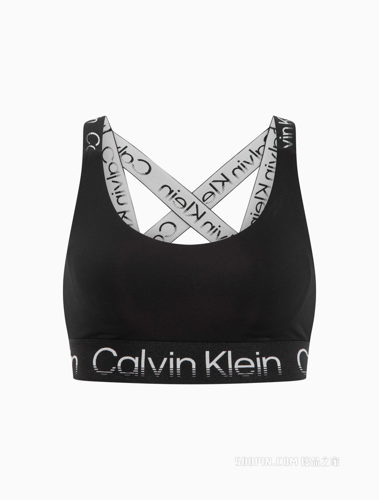 Calvin Klein 女士舒适支撑交叉LOGO提花肩带文胸4WS2K166