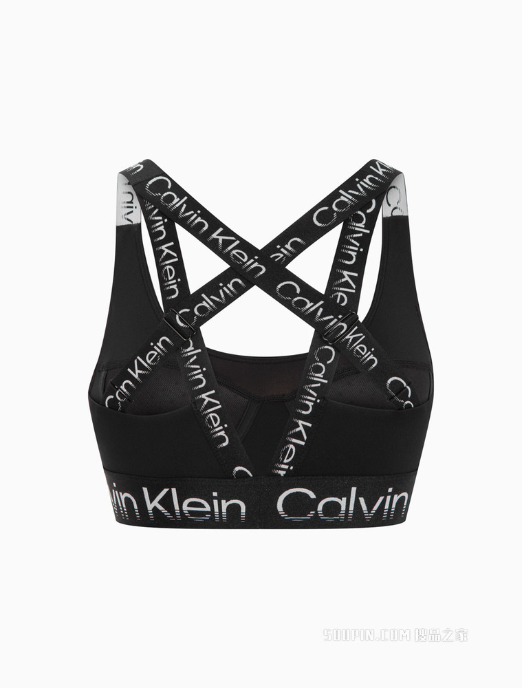 Calvin Klein 女士舒适支撑交叉LOGO提花肩带文胸4WS2K166