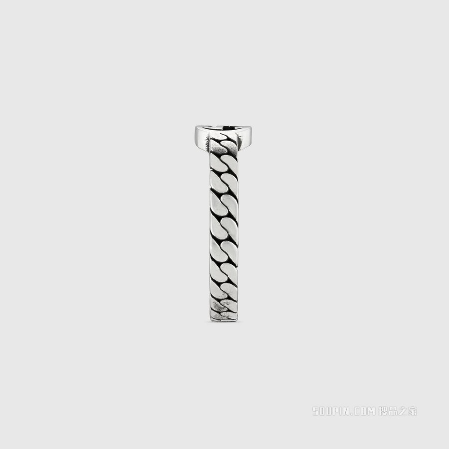 互扣式双G窄版戒指 925纯银