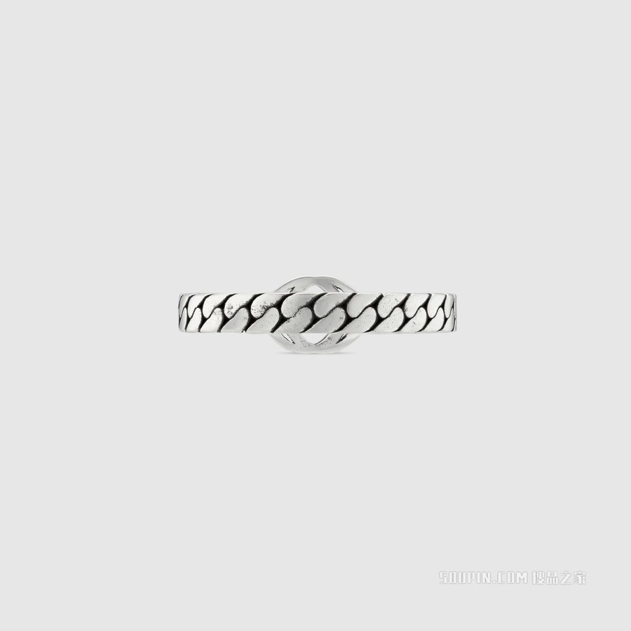 互扣式双G窄版戒指 925纯银