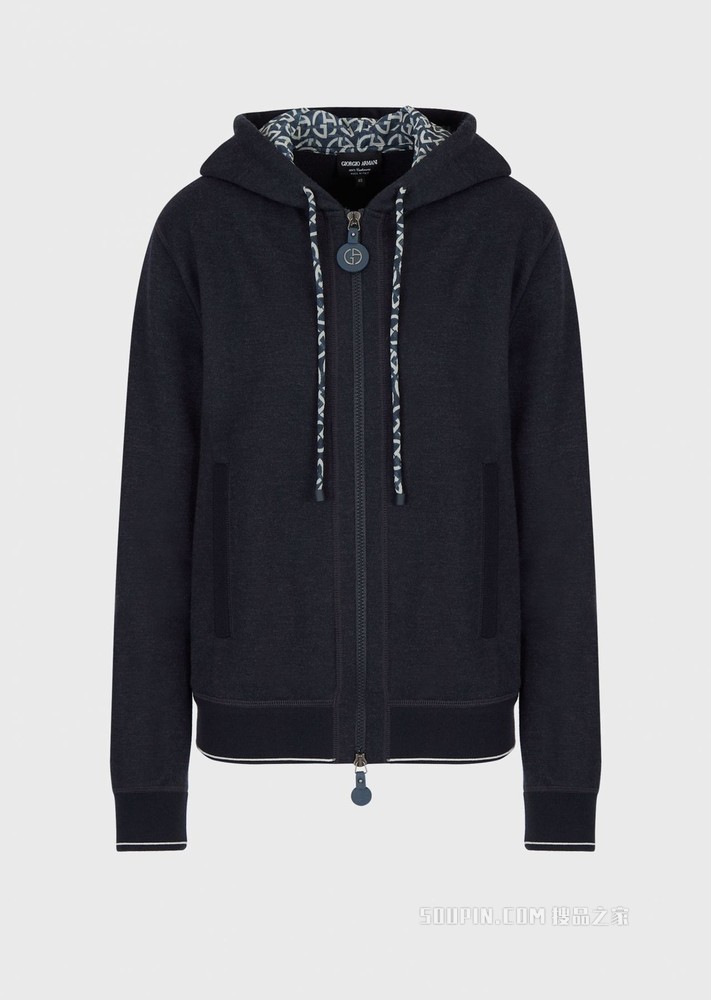 CAPSULE TRAVEL 系列羊绒拉链夹克 | Giorgio Armani