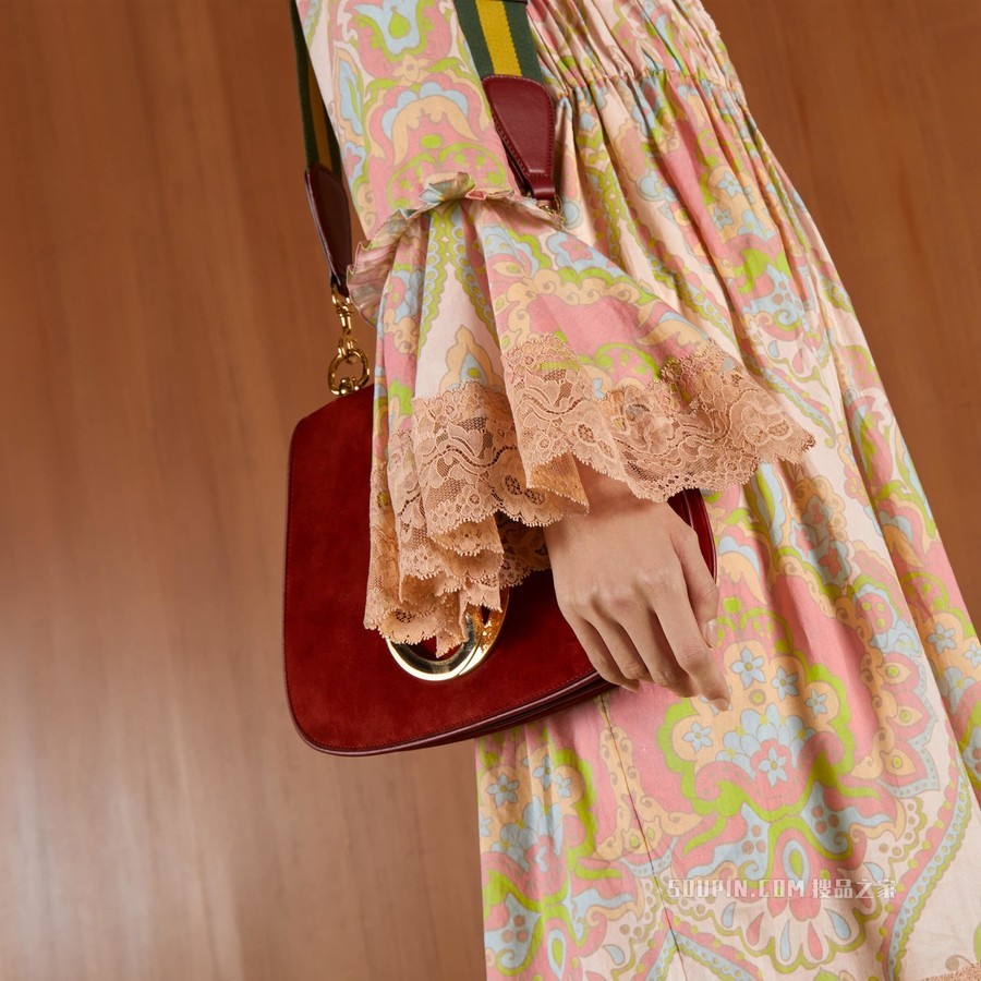 花卉印花平纹细布连衣裙 淡粉色