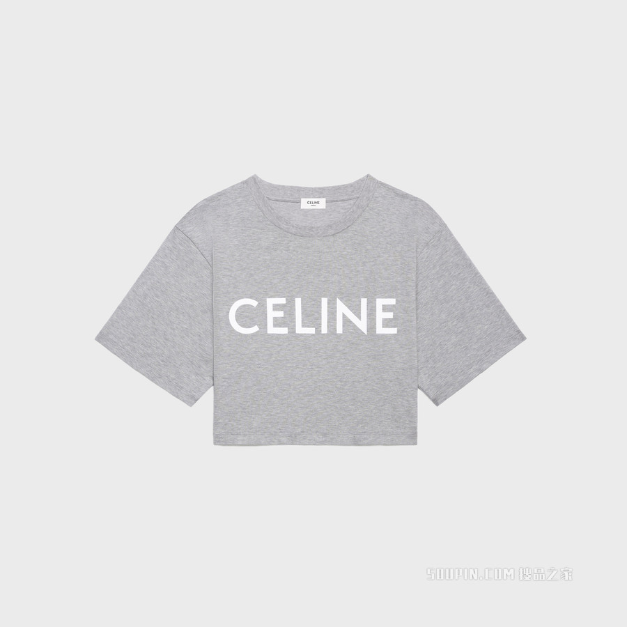 CELINE棉质抓绒短款T恤 26516