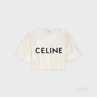 CELINE刺绣棉质平纹针织T恤 23696