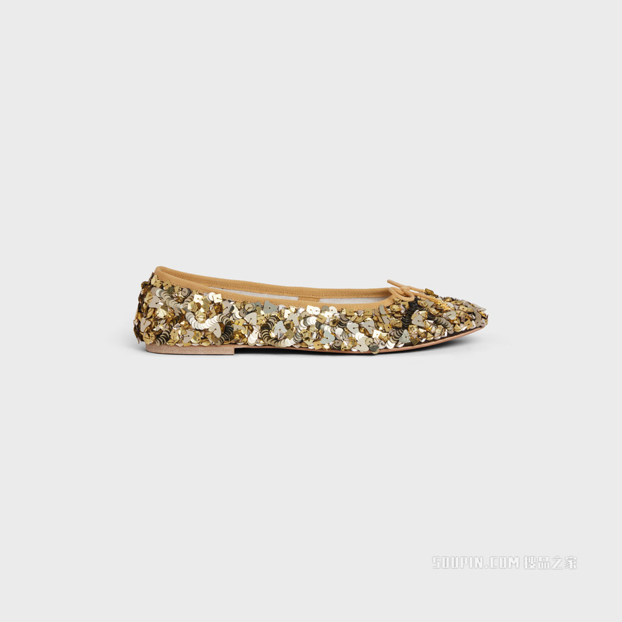 LES BALLERINES CELINE羊皮革花边平底鞋 24564