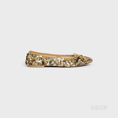 LES BALLERINES CELINE羊皮革花边平底鞋 24564