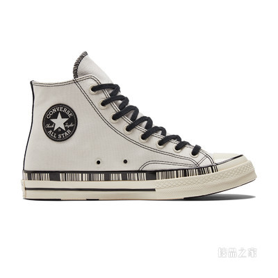 【男女同款】Chuck 70高帮撞色复古帆布鞋 中性 白色