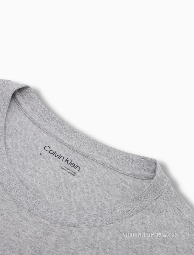 Calvin Klein 男士圆领晕染印花植绒LOGO短袖T恤40IC809
