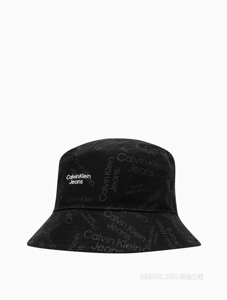 Calvin Klein 男士时尚简约纯棉透气满印字母渔夫帽HX0262