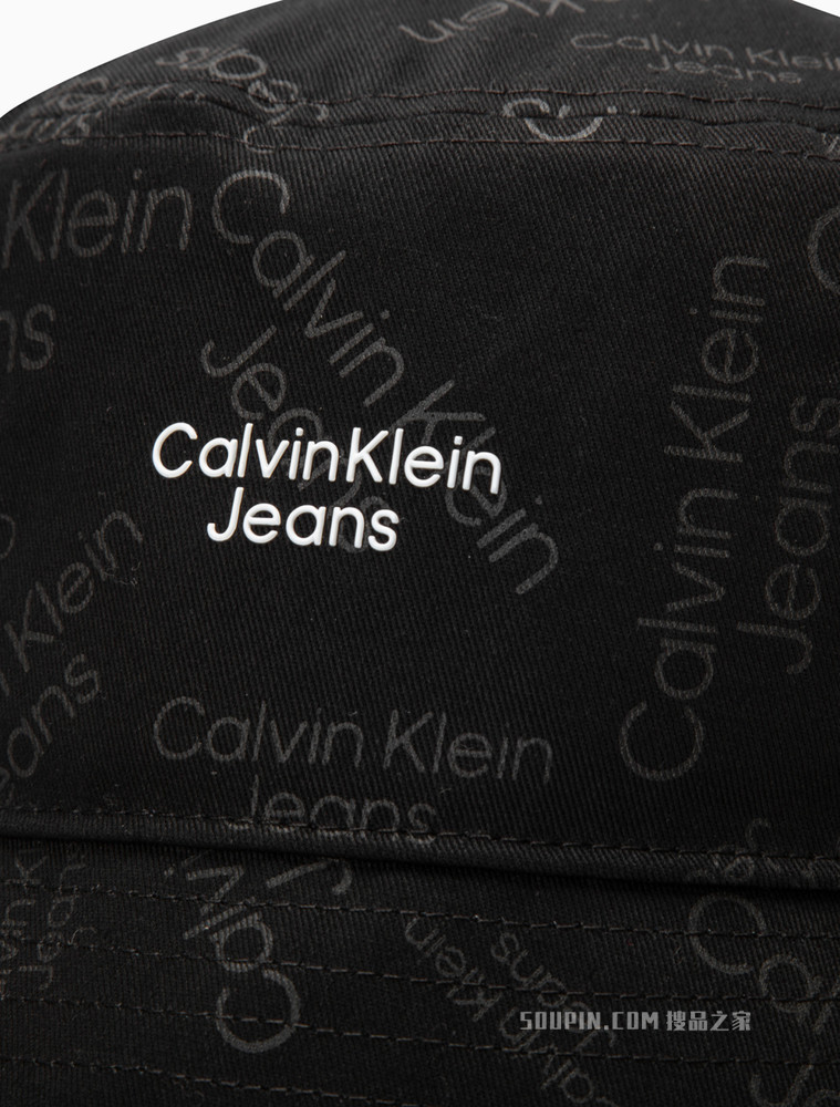 Calvin Klein 男士时尚简约纯棉透气满印字母渔夫帽HX0262