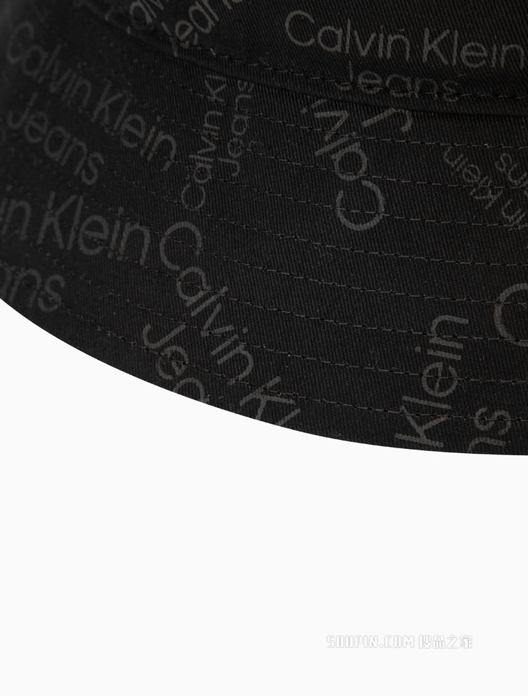 Calvin Klein 男士时尚简约纯棉透气满印字母渔夫帽HX0262