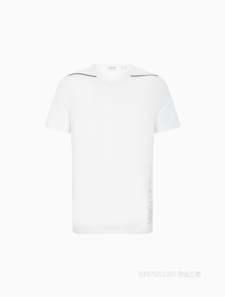 Calvin Klein 男士时尚圆领线形字母印花透气短袖T恤40HC402
