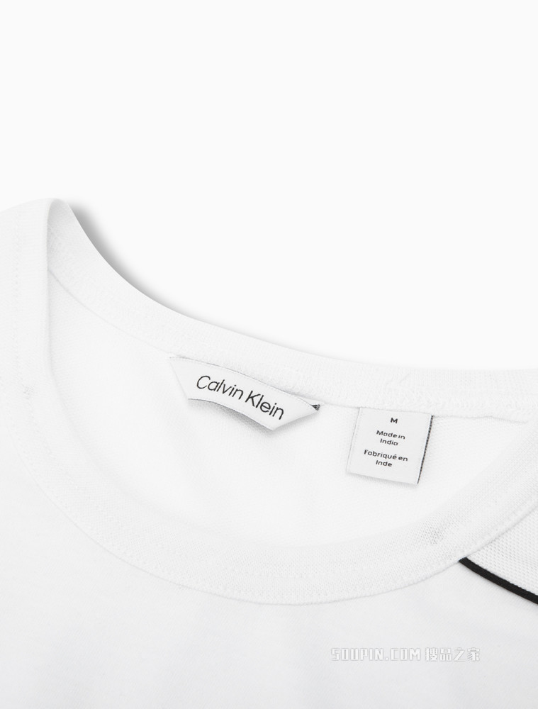Calvin Klein 男士时尚圆领线形字母印花透气短袖T恤40HC402