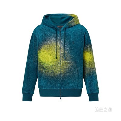 刺绣拉链连帽衫
