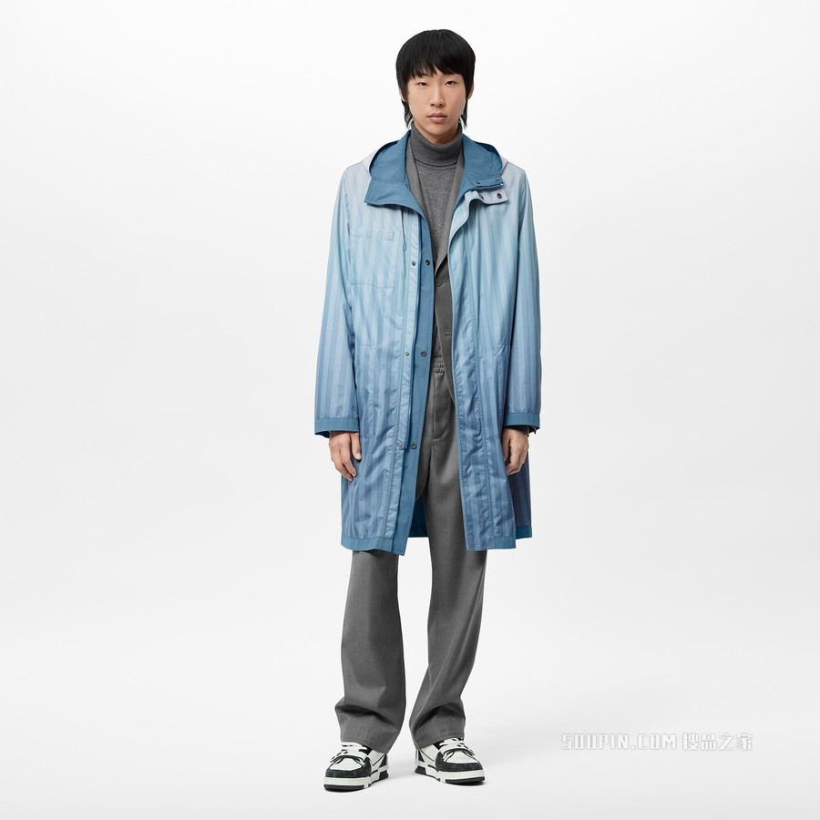 DAMIER 条纹双面派克大衣