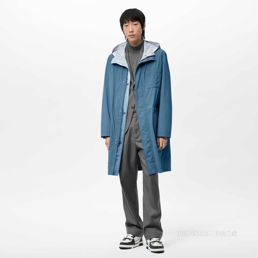 DAMIER 条纹双面派克大衣