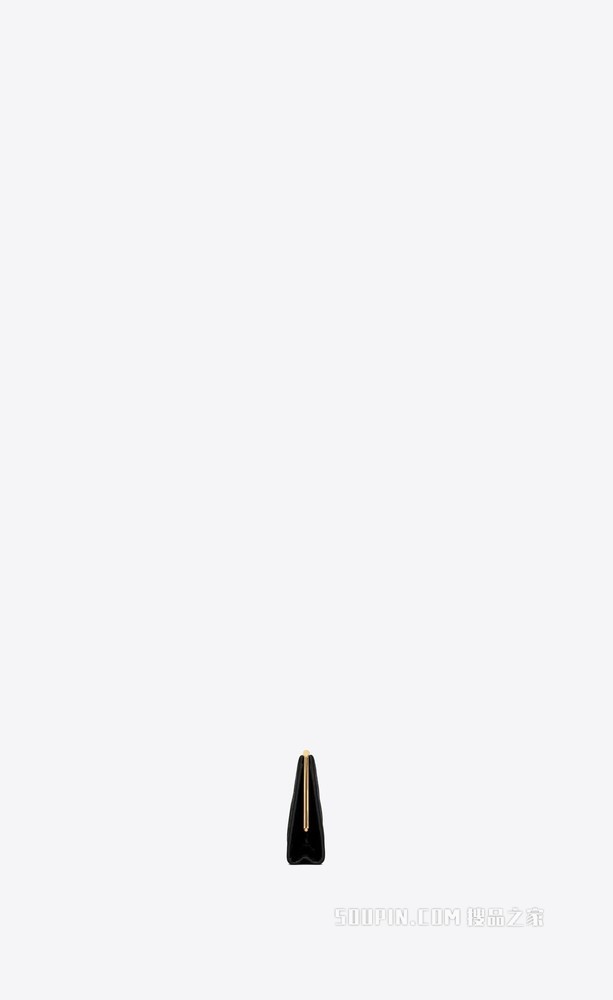 Midnight大号鳄鱼纹压印漆皮手拿包