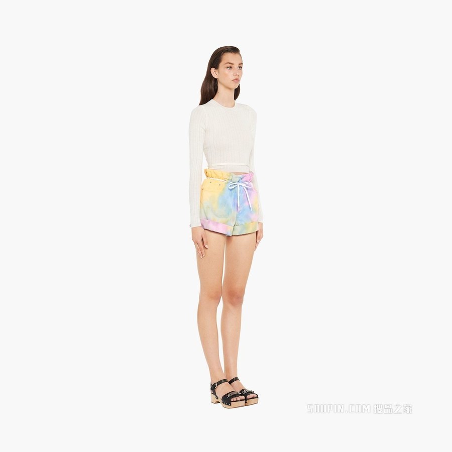 彩色牛仔短裤