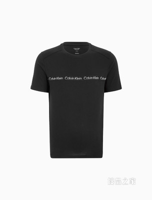 Calvin Klein 男士休闲圆领循环LOGO织带透气短袖T恤4MS2K115