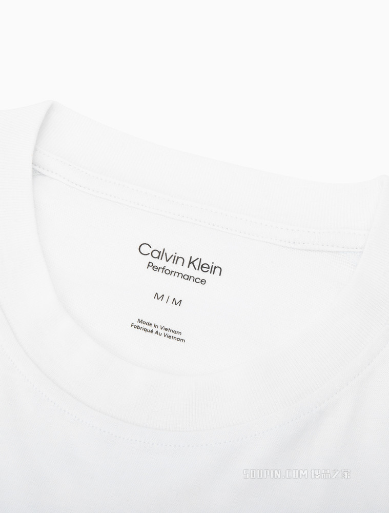 Calvin Klein 男士时尚圆领插肩袖LOGO织带短袖T恤4MS2K114