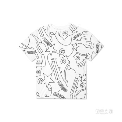 【女子】All Over Print Chuck Art Short Sleeve Tee 女款 白色