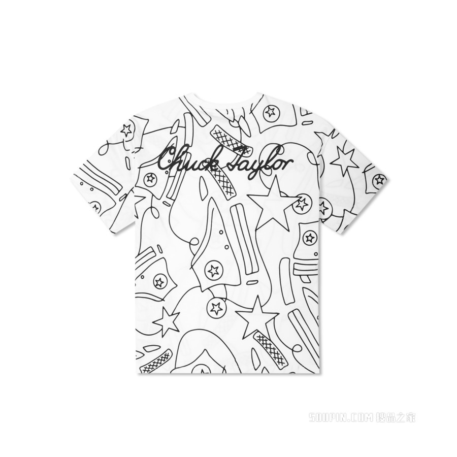 【女子】All Over Print Chuck Art Short Sleeve Tee 女款 白色