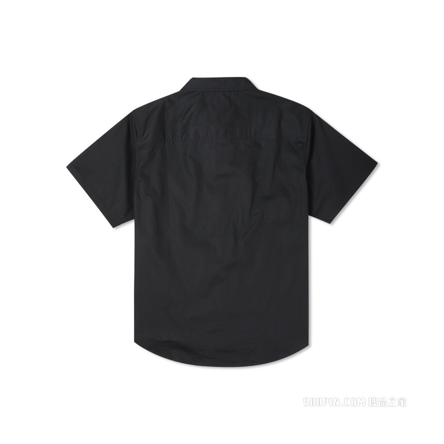 【男子】Solid Woven Carpenter Short Sleeve Button Down 男款 黑色