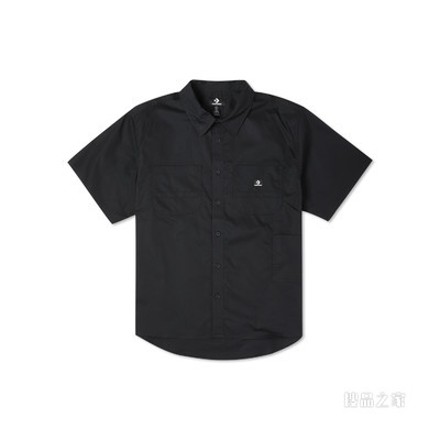 【男子】Solid Woven Carpenter Short Sleeve Button Down 男款 黑色
