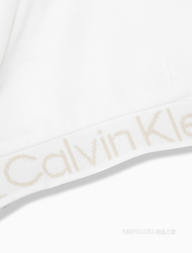 Calvin Klein 男士时尚翻领螺纹醒目提花袖口短袖POLO衫J320564
