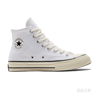 【男女同款】Chuck 70高帮复古帆布小白鞋 中性 白色