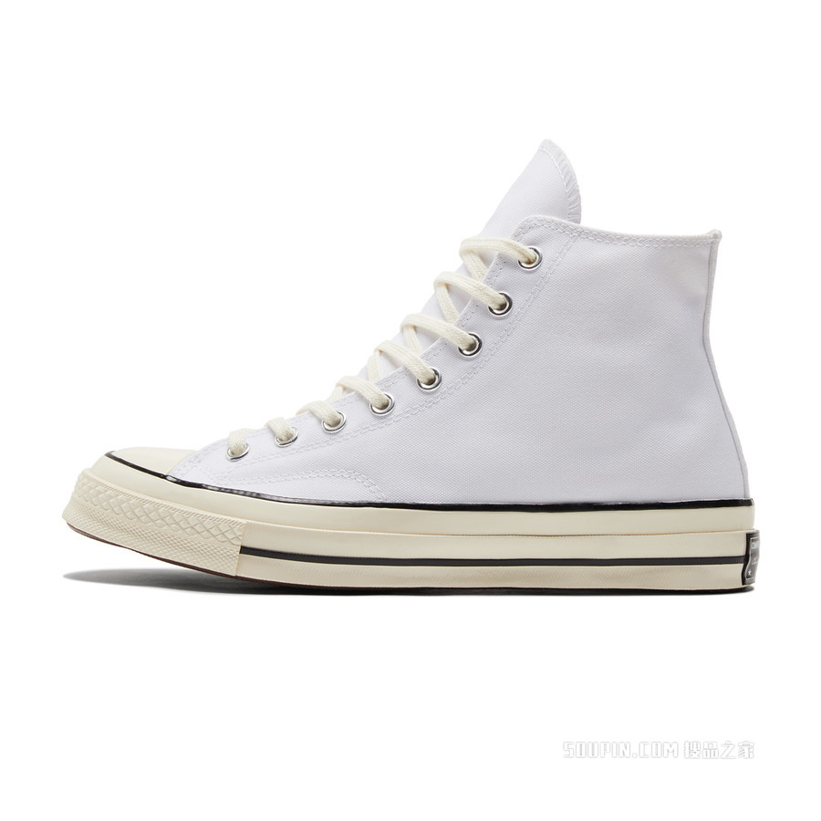 【男女同款】Chuck 70高帮复古帆布小白鞋 中性 白色