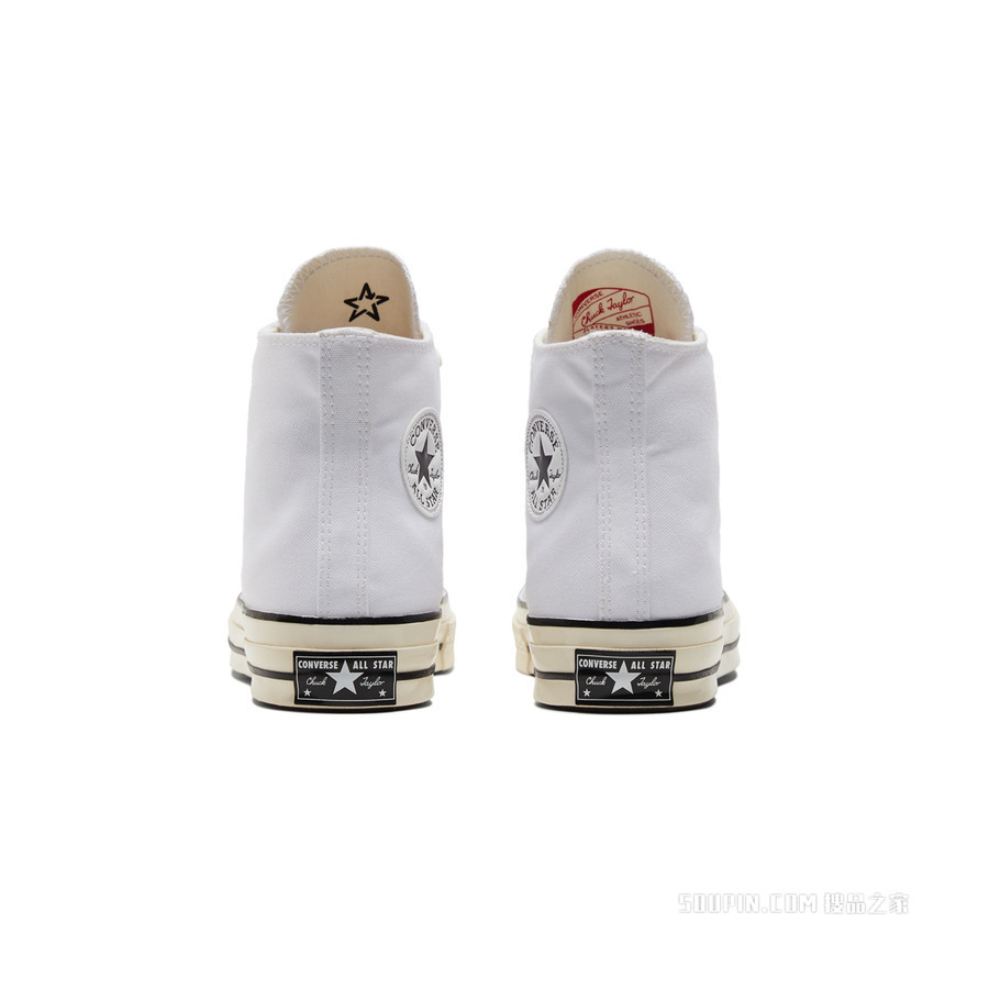 【男女同款】Chuck 70高帮复古帆布小白鞋 中性 白色