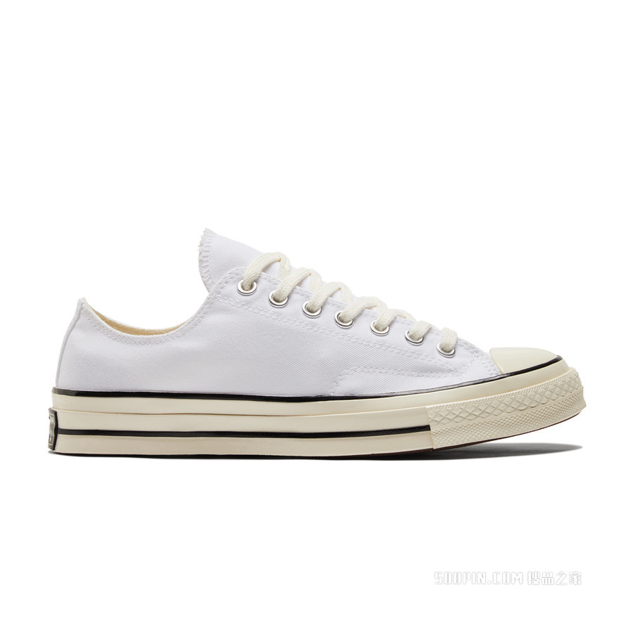 【男女同款】Chuck 70低帮复古帆布小白鞋 中性 白色